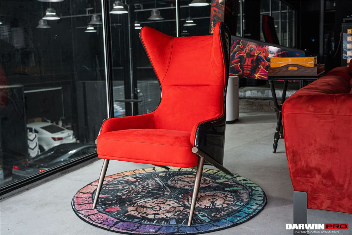 DARWINPRO CARBON FIBER CAYENNE RED SUEDE LOUNGE CHAIR
