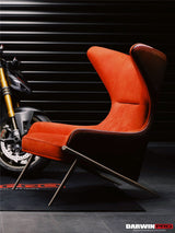 DARWINPRO CARBON FIBER CAYENNE RED SUEDE LOUNGE CHAIR