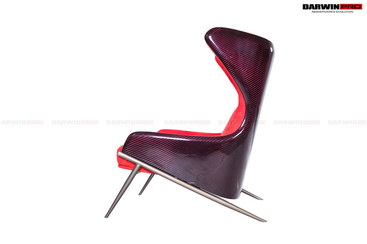 DARWINPRO CARBON FIBER CAYENNE RED SUEDE LOUNGE CHAIR