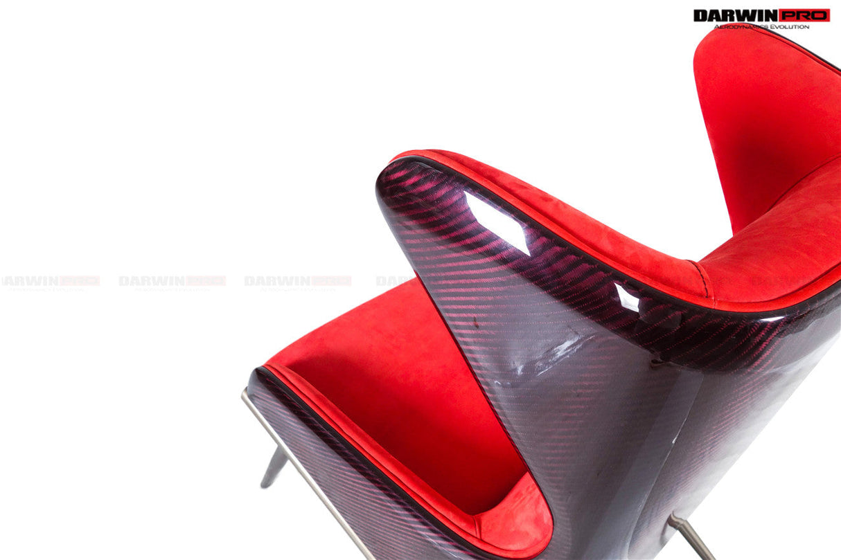 DARWINPRO CARBON FIBER CAYENNE RED SUEDE LOUNGE CHAIR