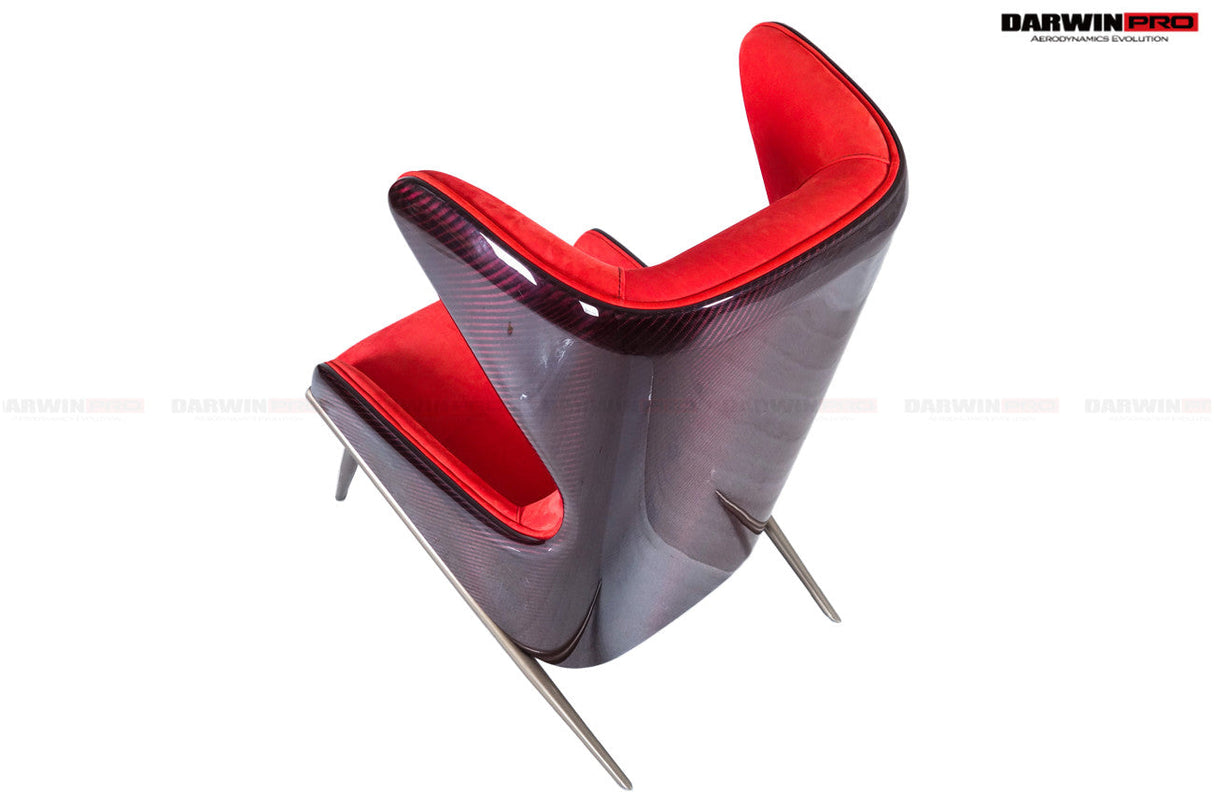 DARWINPRO CARBON FIBER CAYENNE RED SUEDE LOUNGE CHAIR