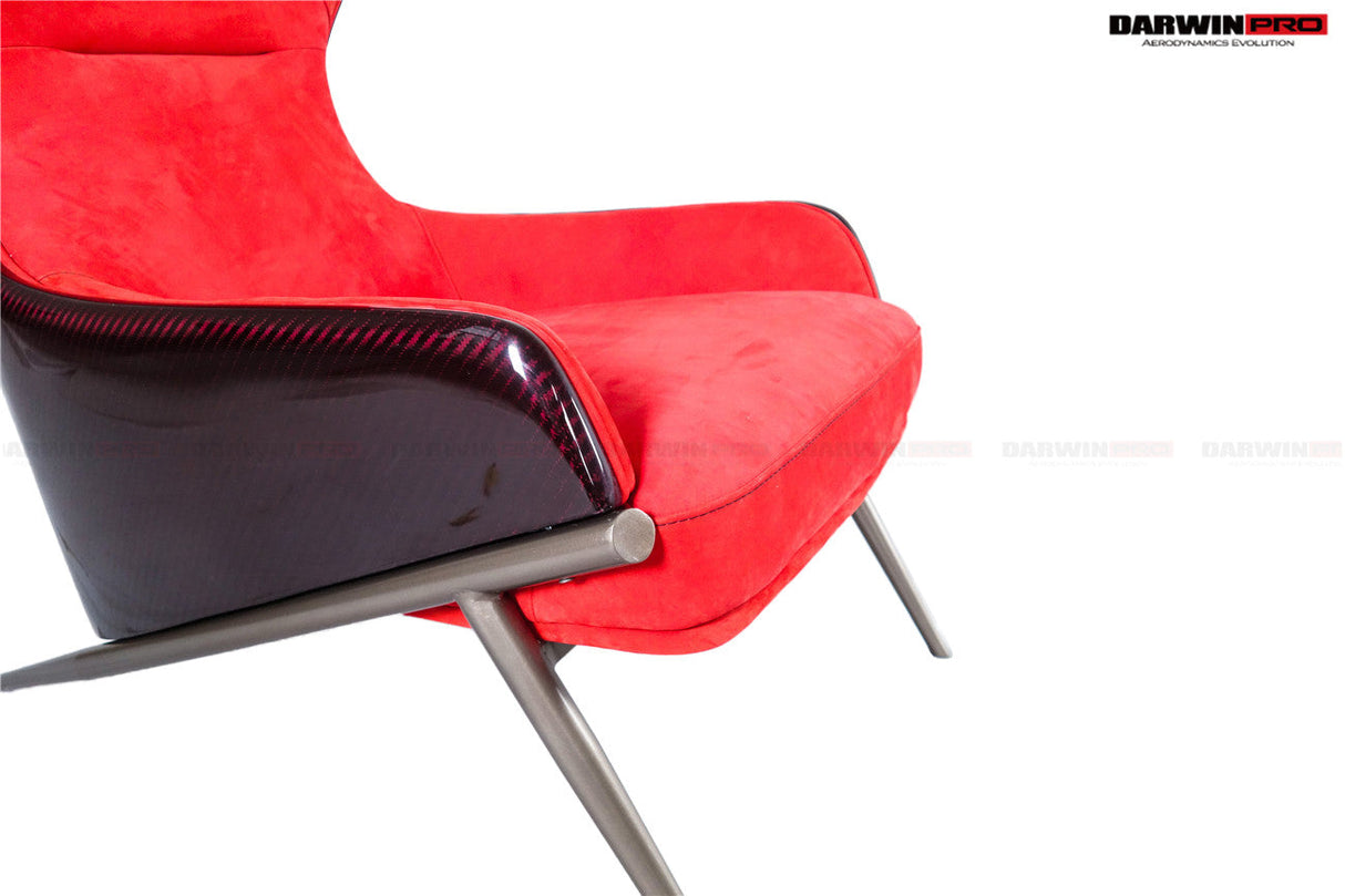 DARWINPRO CARBON FIBER CAYENNE RED SUEDE LOUNGE CHAIR