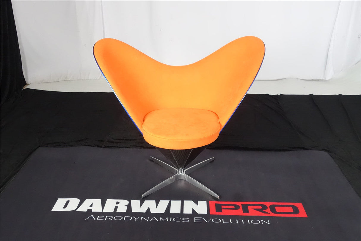 DARWINPRO CARBON FIBER HEART-SHAPED ORANGE ALCANTARA LOUNGE CHAIR