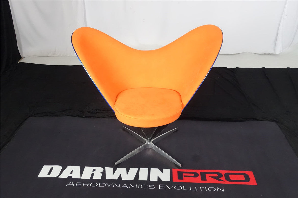 DARWINPRO CARBON FIBER HEART-SHAPED ORANGE ALCANTARA LOUNGE CHAIR