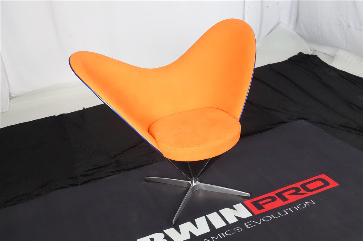 DARWINPRO CARBON FIBER HEART-SHAPED ORANGE ALCANTARA LOUNGE CHAIR