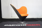 DARWINPRO CARBON FIBER HEART-SHAPED ORANGE ALCANTARA LOUNGE CHAIR
