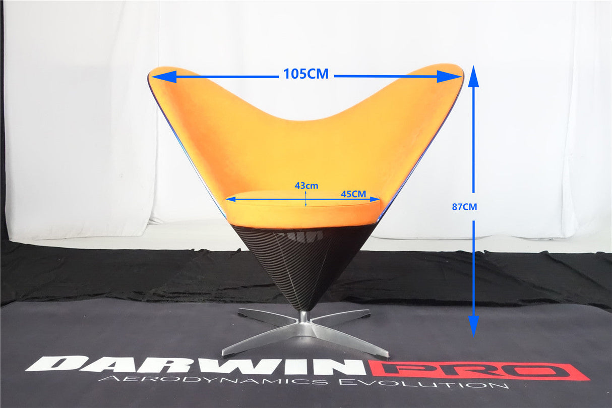 DARWINPRO CARBON FIBER HEART-SHAPED ORANGE ALCANTARA LOUNGE CHAIR