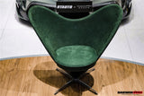 DARWINPRO CARBON FIBER HEART-SHAPED BRITISH GREEN SUEDE LOUNGE CHAIR