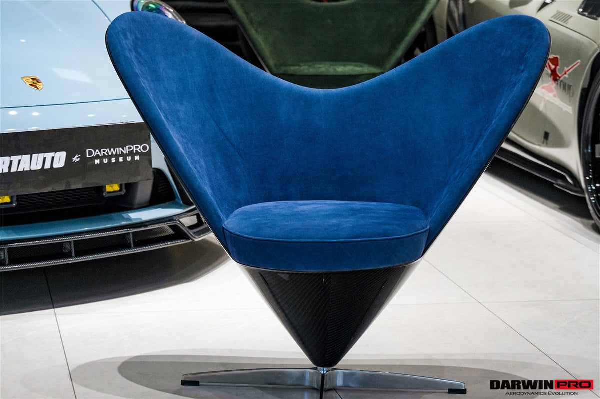 DARWINPRO CARBON FIBER HEART-SHAPED BLUE ALCANTARA LOUNGE CHAIR