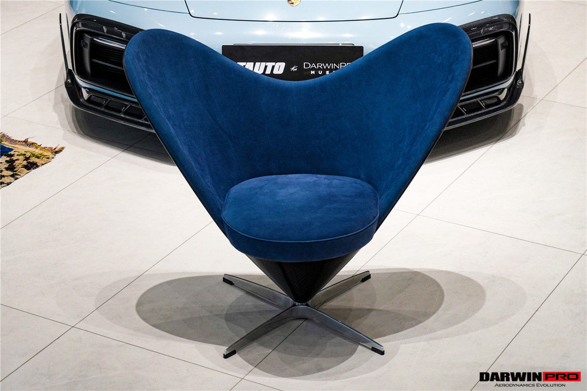 DARWINPRO CARBON FIBER HEART-SHAPED BLUE ALCANTARA LOUNGE CHAIR