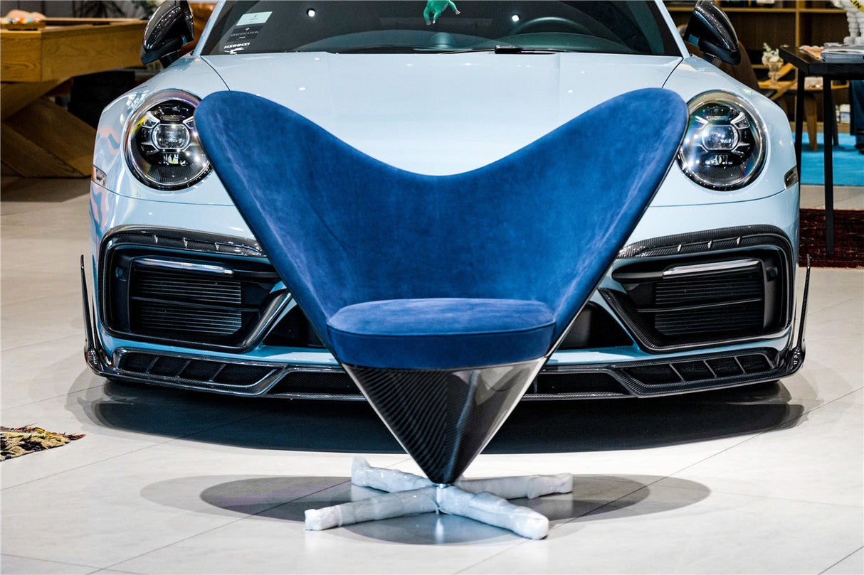 DARWINPRO CARBON FIBER HEART-SHAPED BLUE ALCANTARA LOUNGE CHAIR
