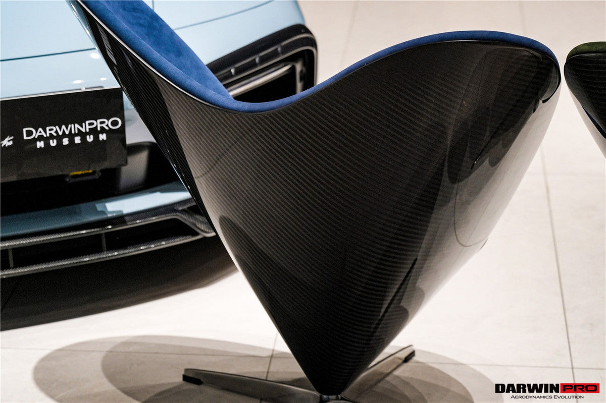 DARWINPRO CARBON FIBER HEART-SHAPED BLUE ALCANTARA LOUNGE CHAIR