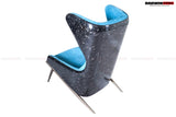 DARWINPRO CARBON FIBER LUNAR BLUE SUEDE LOUNGE CHAIR