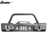 Fits 07-17 Jeep Wrangler Front Bumper Guard w/ LED Light & D Rings