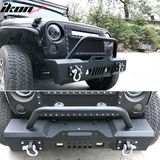 Fits 07-17 Jeep Wrangler Front Bumper Guard w/ LED Light & D Rings