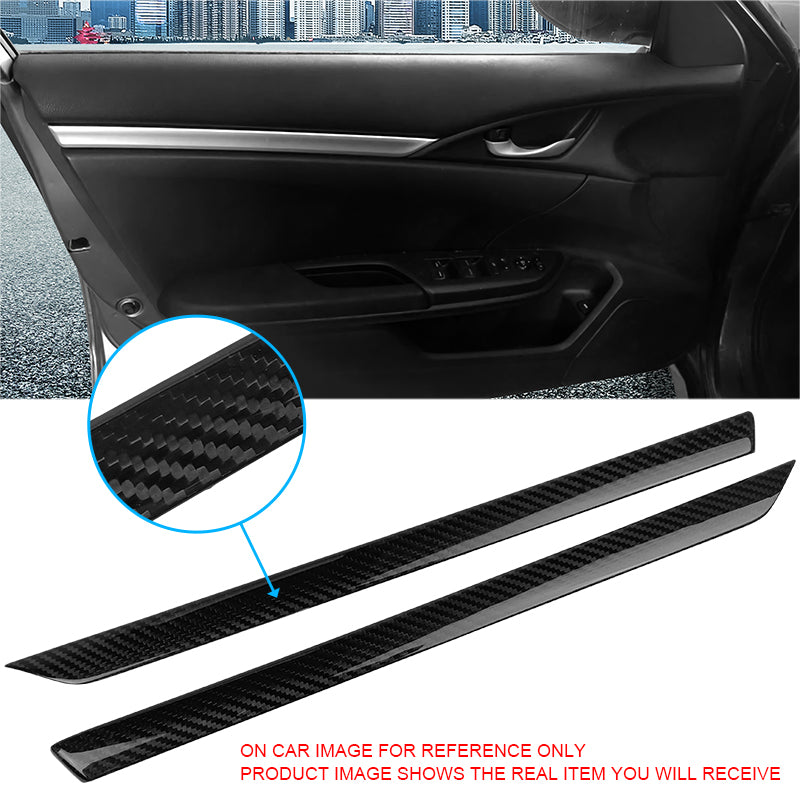 2016-2021 Honda Civic X Front Door Side Window Panel Trim Carbon Fiber