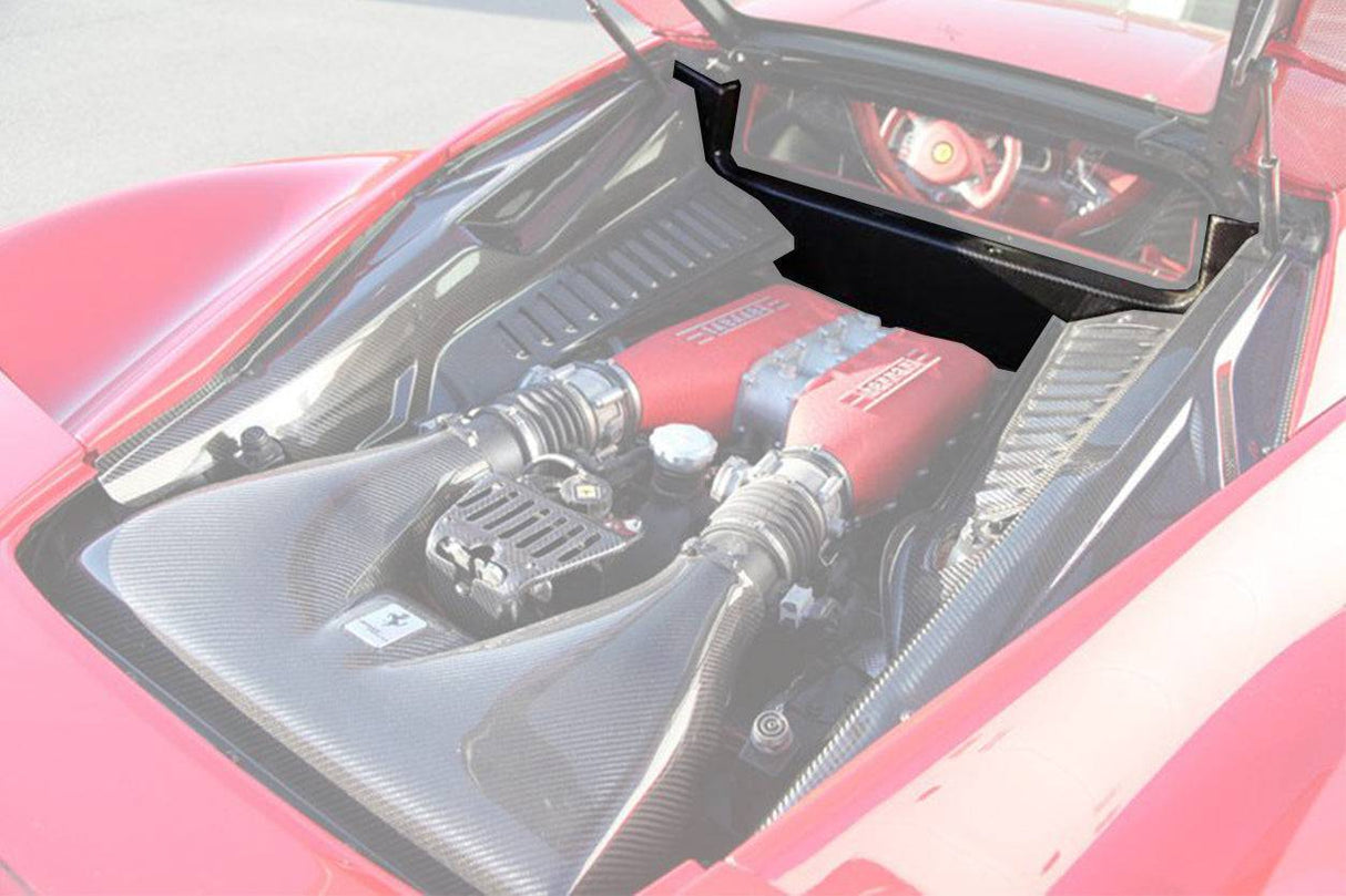 2010-2015 Ferrari Style DRY Carbon Fiber Firewall Cover | Engine Bay Trim panel Replacement Carbonado (OE) Fits: 458 Italia and Spider, 458 Speciale