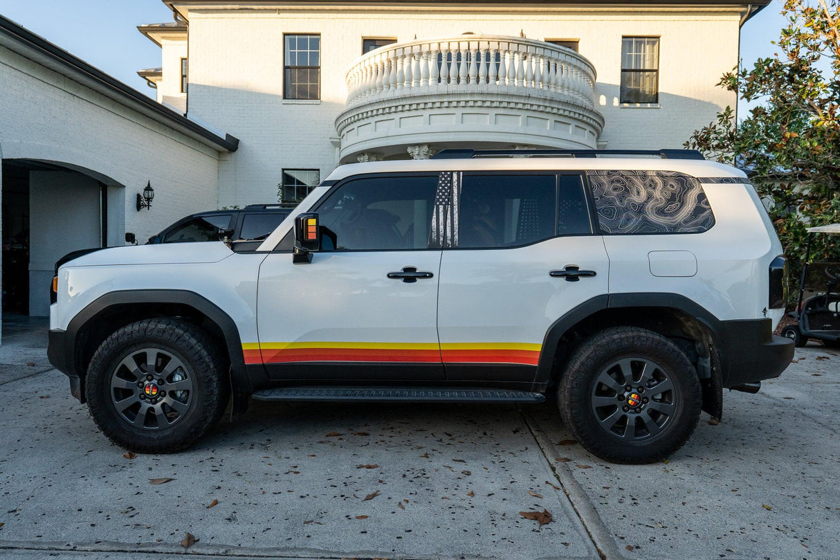 Topographic Rear Window Map Overlays V3 (Perforated) - 2024+ Land Cruiser