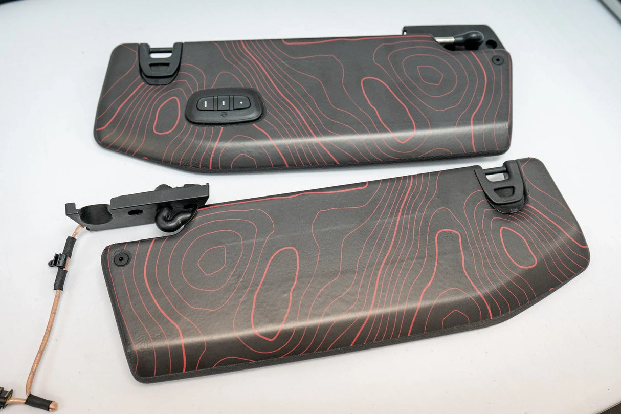 Topographic Map Sun Visor Overlays - 2018+ Jeep Wrangler JL / Jeep Gladiator JT