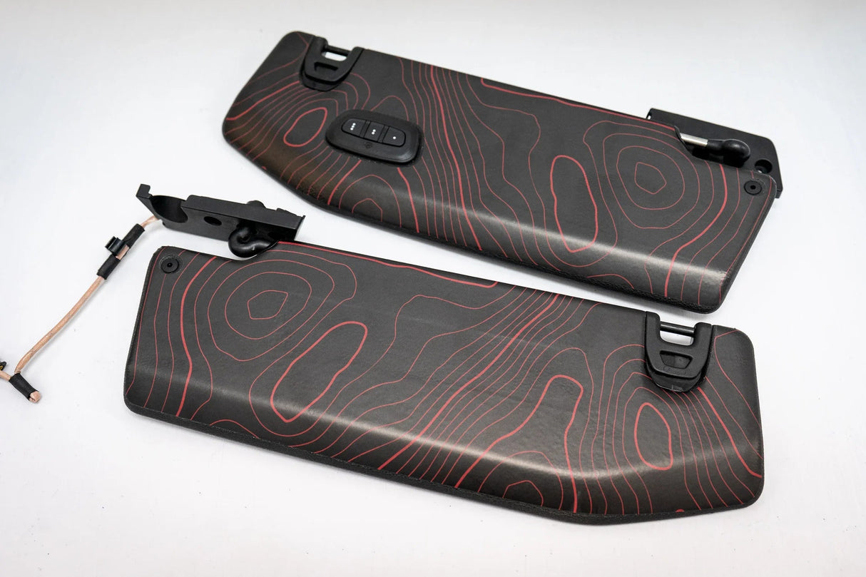 Topographic Map Sun Visor Overlays - 2018+ Jeep Wrangler JL / Jeep Gladiator JT