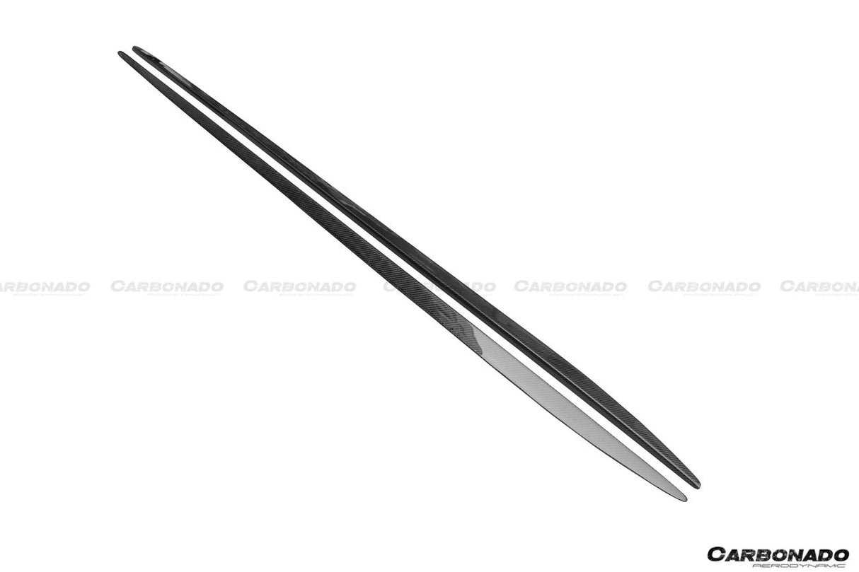 2015-2021 Mercedes Benz W205 C63 S AMG Coupe Carbon Fiber Side Skirts Extension Add On Lip