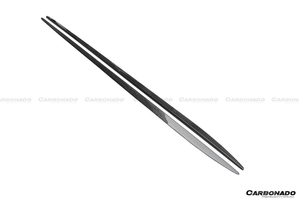2015-2021 Mercedes Benz W205 C63 S AMG Sedan Carbon Fiber Side Skirts Extension Add On Lip