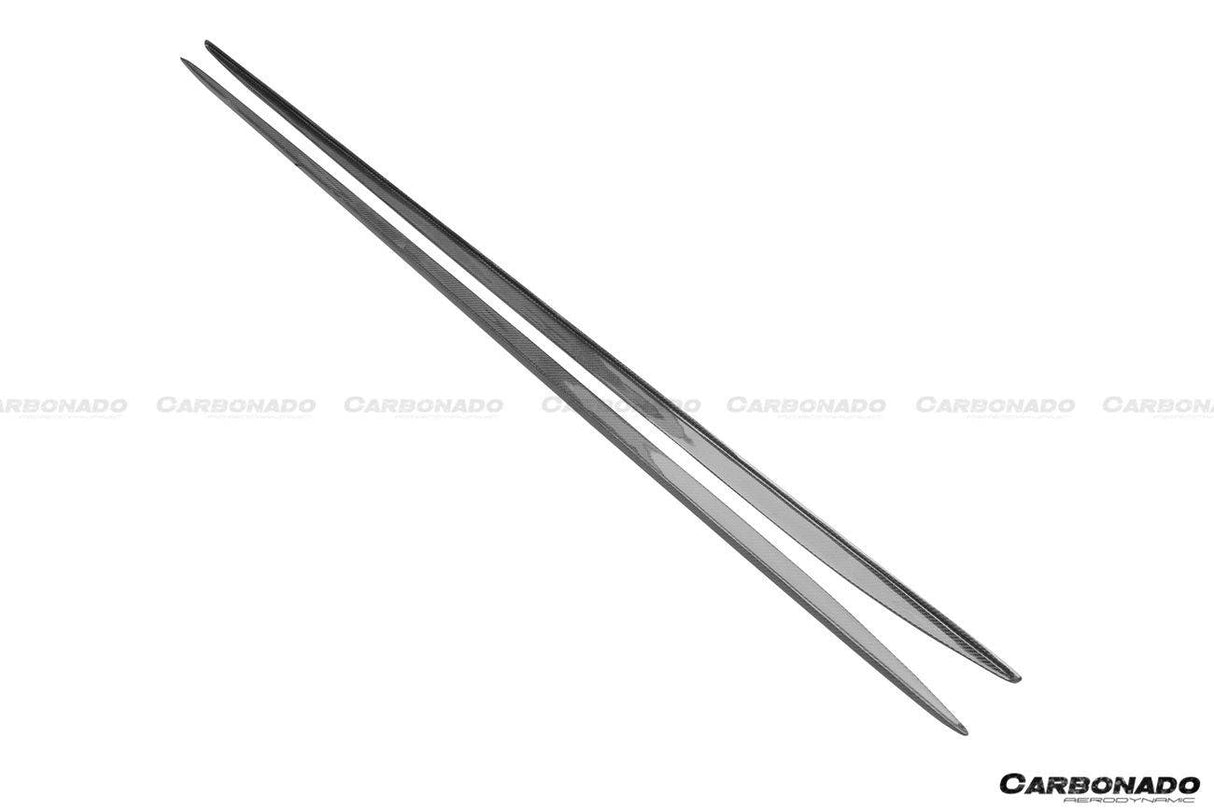 2015-2021 Mercedes Benz W205 C63 S AMG Coupe Carbon Fiber Side Skirts Extension Add On Lip