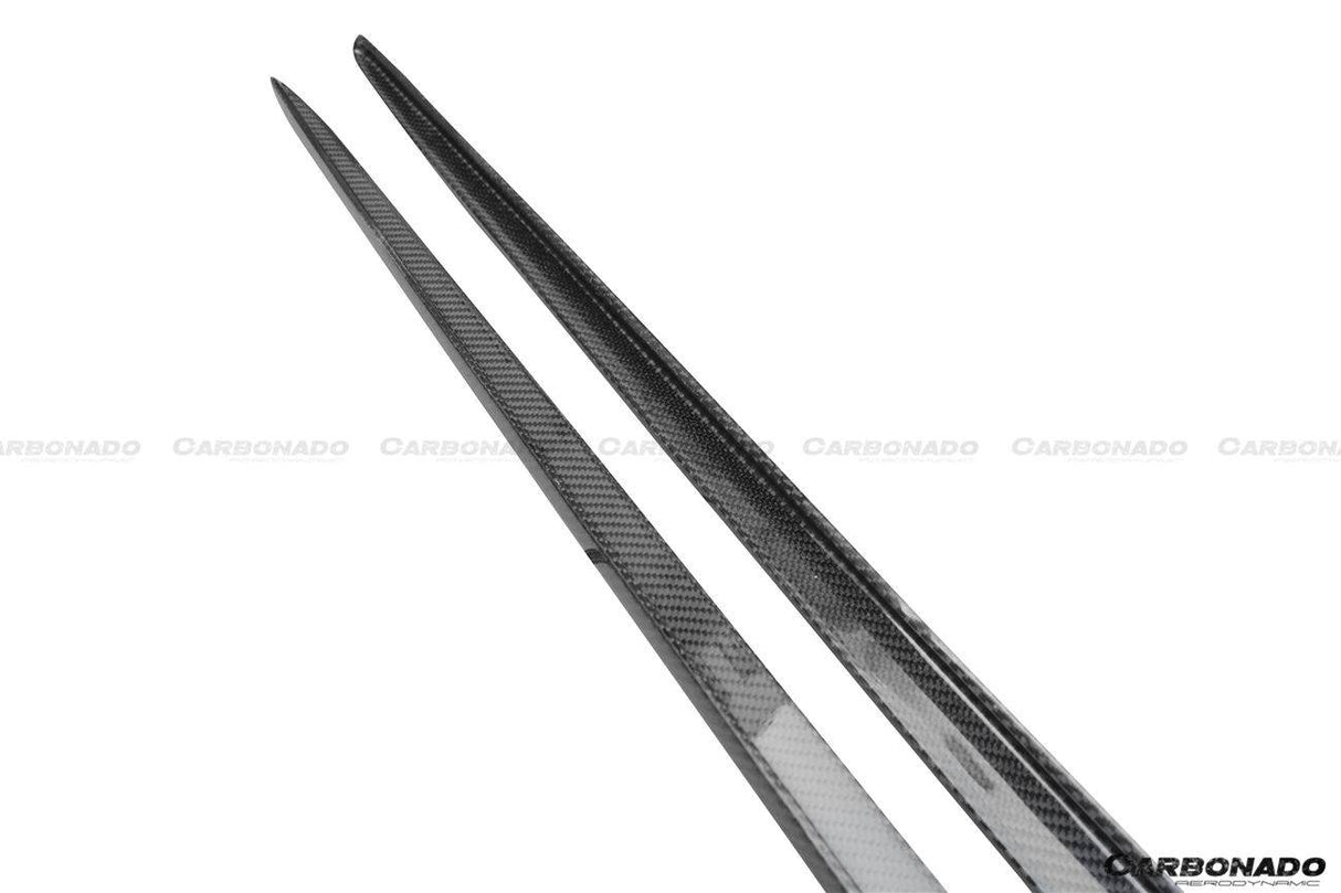 2015-2021 Mercedes Benz W205 C63 S AMG Sedan Carbon Fiber Side Skirts Extension Add On Lip