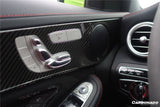 2015-2021 Mercedes Benz W205 C63 S AMG Sedan Dry Carbon Fiber Interior Door Panel Trim Cover Strip
