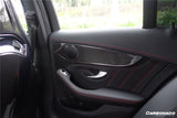 2015-2021 Mercedes Benz W205 C63 S AMG Sedan Dry Carbon Fiber Interior Door Panel Trim Cover Strip