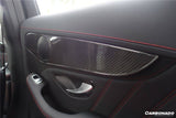 2015-2021 Mercedes Benz W205 C Class GLC X253 Carbon Fiber Interior Door Handle Cover Trim