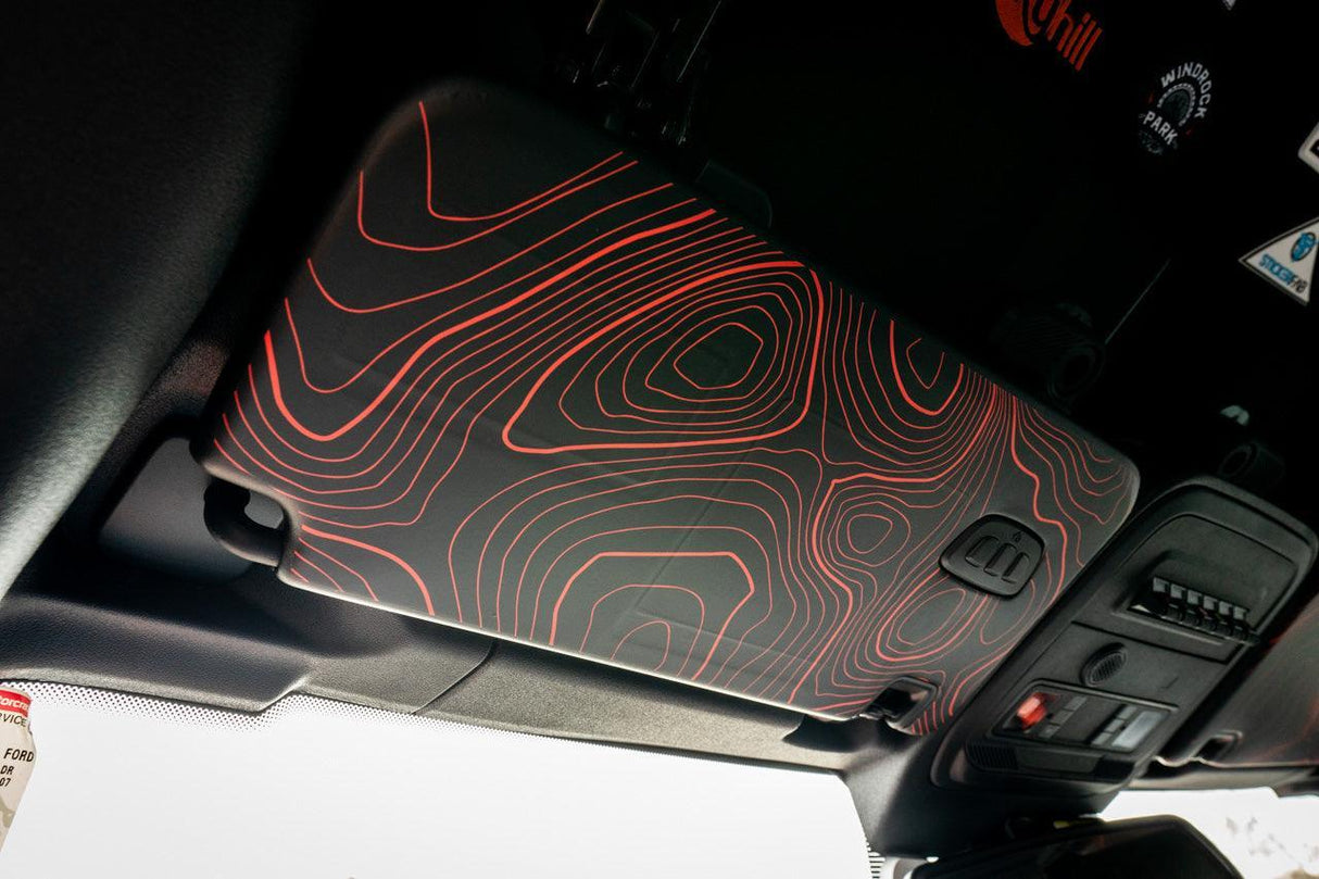 Topo Interior Sun Visor Overlays (Printed Series) - 2021+ Bronco (NO Homelink)