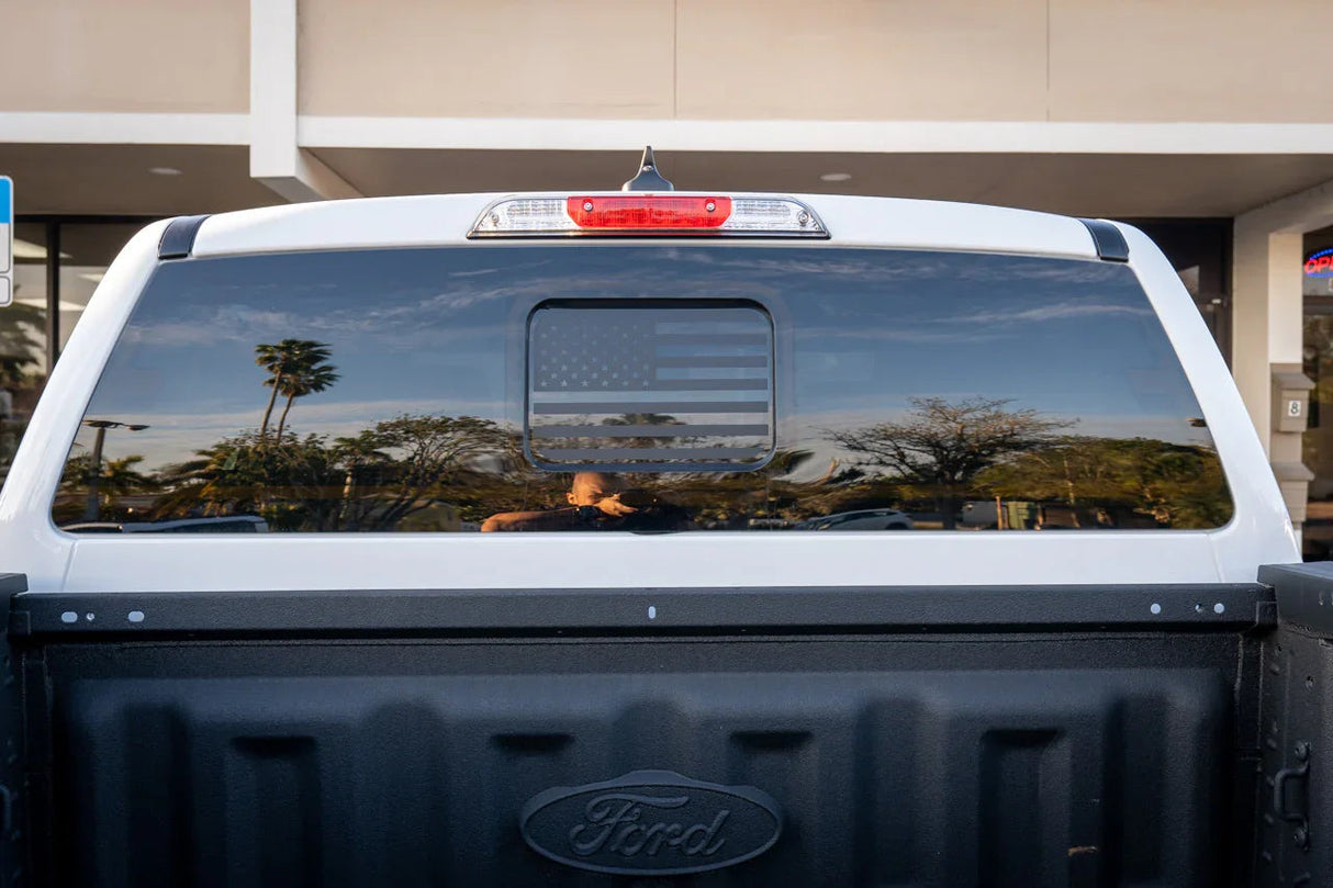 American Flag Rear Window Overlay - 2024+ Ranger w/ Small Center Rear Window