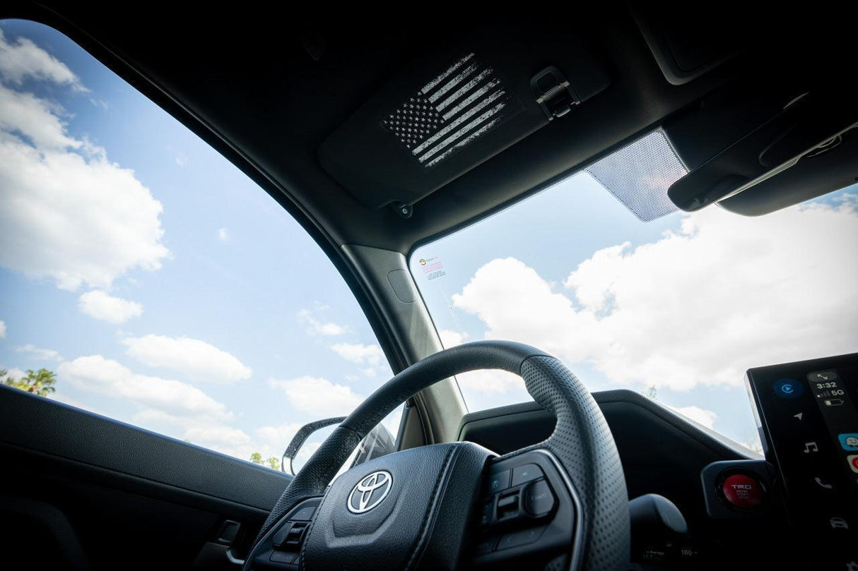 Sun Visor Airbag Label Distressed American Flag Overlays - 2024+ Tacoma