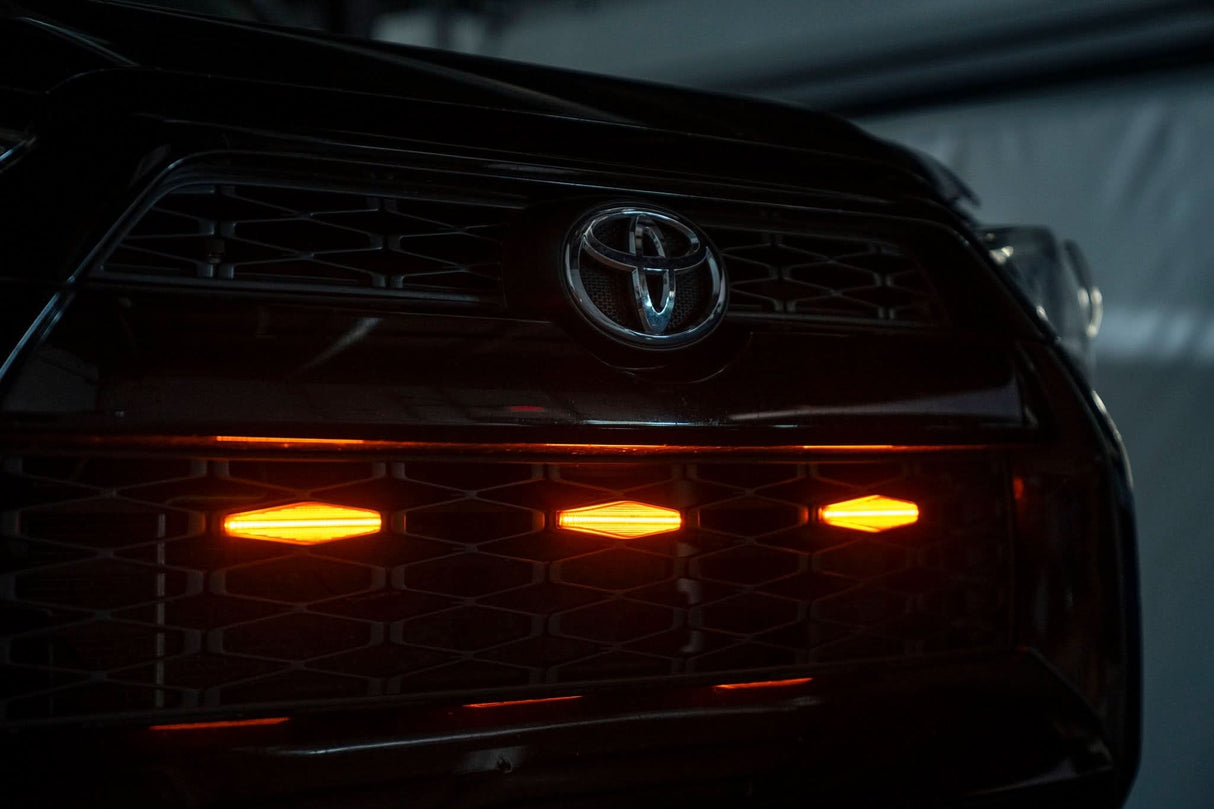 OLM Grille Lights (Clear Lens / Amber LED) - 14-19 Toyota 4Runner