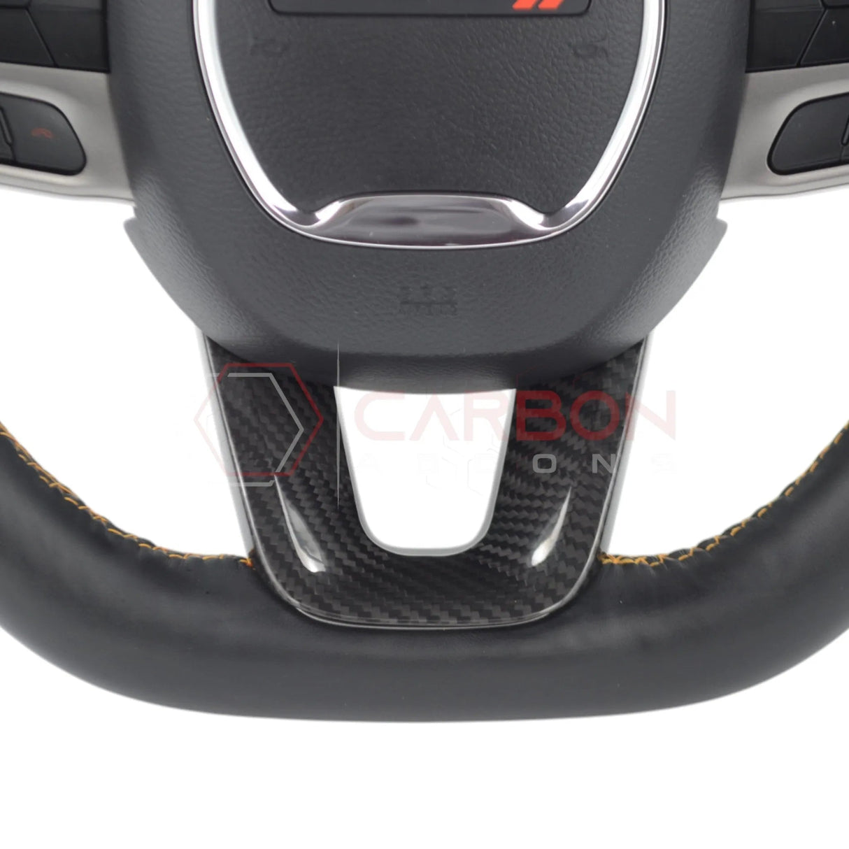 Dodge Charger Challenger Durango 2015+ Carbon Fiber Flat Bottom Lower Steering Wheel Trim Cover