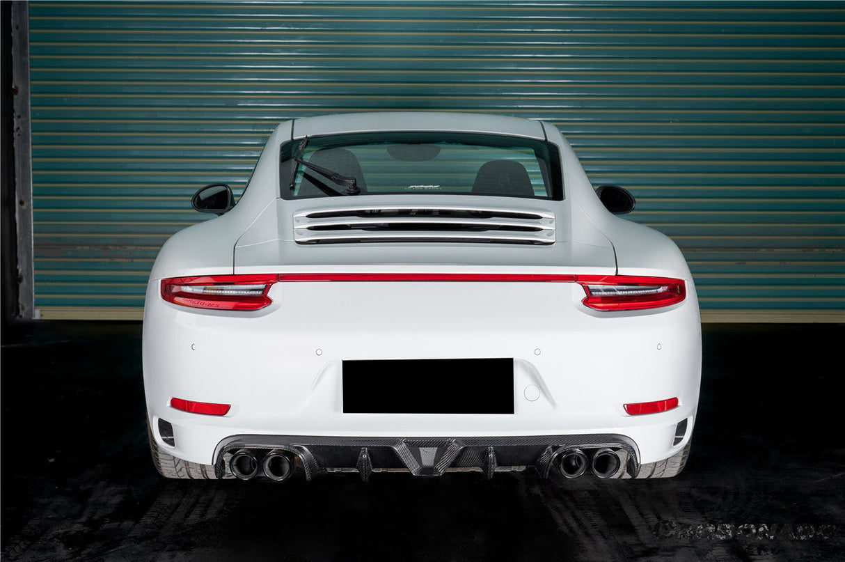 2017-2019 Porsche 911 991.2 Carrera KA Style Dry Carbon Fiber Rear Lip Diffuser