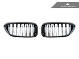 AutoTecknic Dual-Slats Gloss Black Front Grille Set - BMW G30 5-Series Pre-LCI