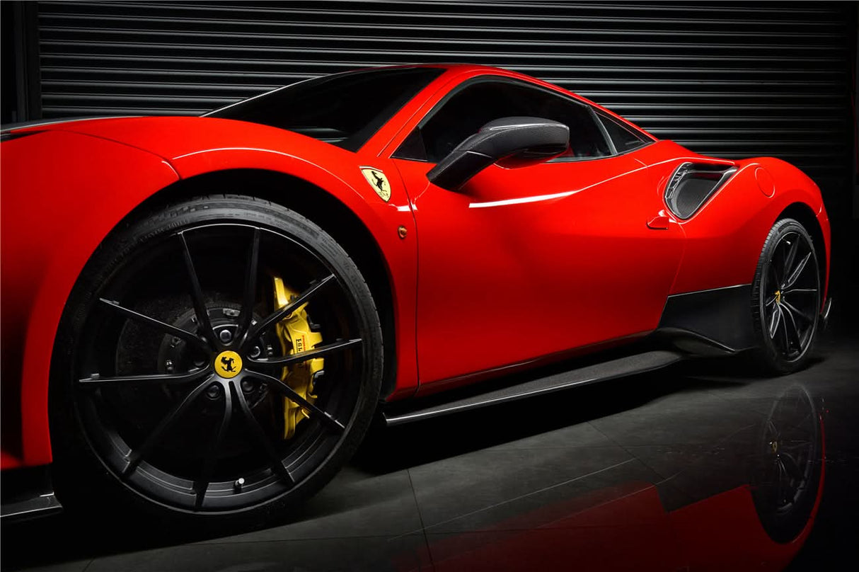 2015-2020 Ferrari 488 GTB | Spider Pista Style Carbon Fiber Side Skirts