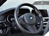 AutoTecknic Carbon Alcantara Steering Wheel Trim - G30 5-Series | G32 6-Series GT