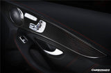 2015-2021 Mercedes Benz W205 C Class GLC X253 Carbon Fiber Interior Door Handle Cover Trim