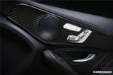 2015-2021 Mercedes Benz W205 C63 S AMG Sedan Dry Carbon Fiber Interior Door Panel Trim Cover Strip