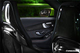 2015-2021 Mercedes Benz W205 C63 S AMG Sedan Dry Carbon Fiber Interior Door Panel Trim Cover Strip