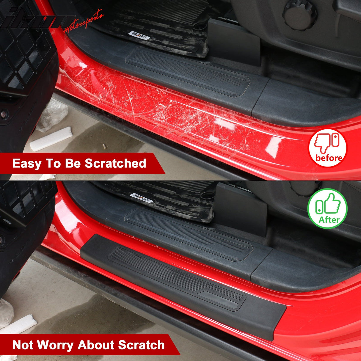 2021-2025 Ford Bronco 4Dr Door Sill Entry Guards Plates Protector 4PCS