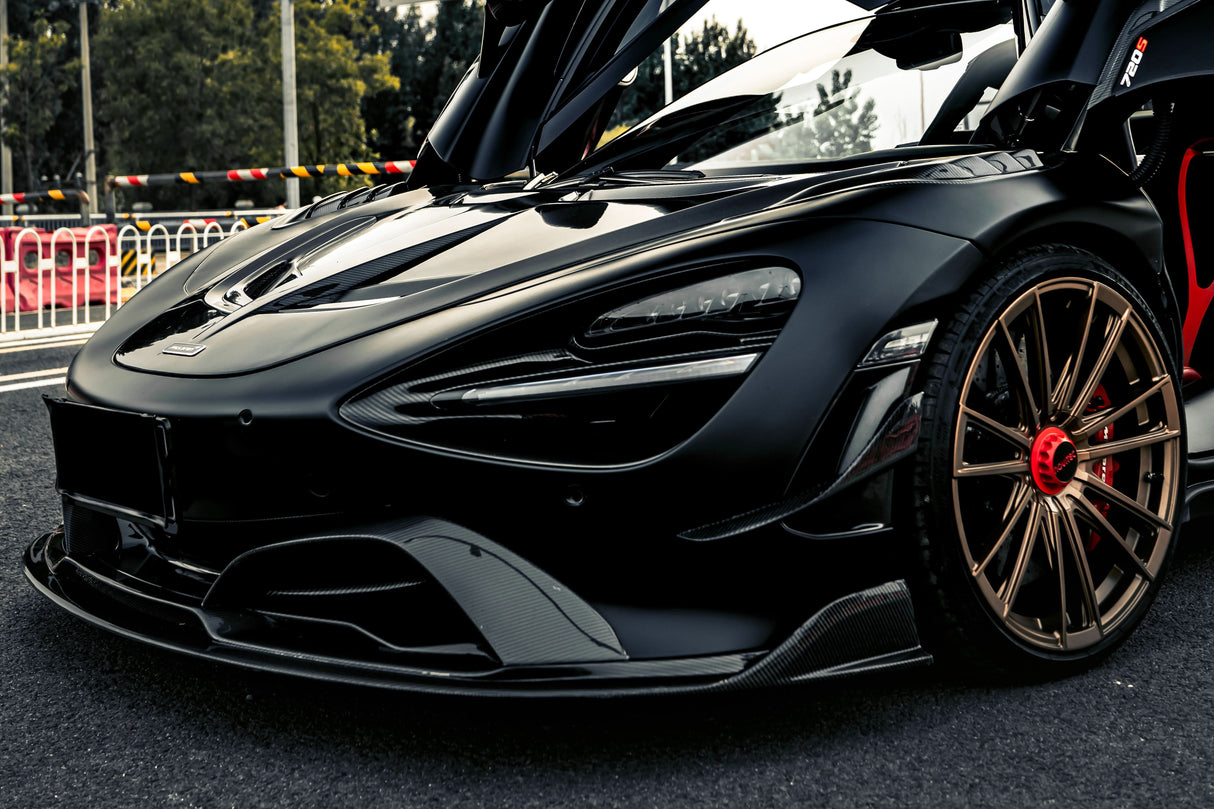 2017-2023 McLaren 720s Se²NWB Style Carbon Fiber Front Bumper Canards