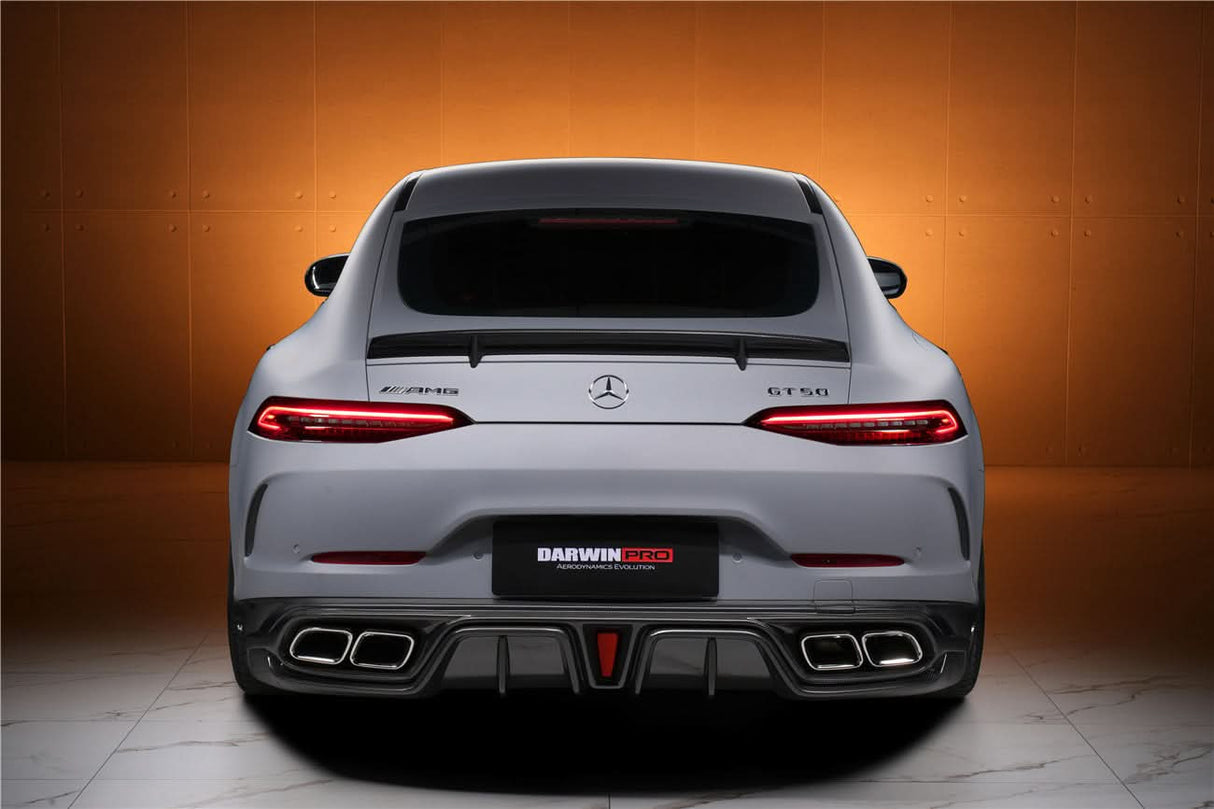 DarwinPRO 2019-2024 Mercedes Benz AMG GT50 GT53 GT43 4Door Coupe X290 IMP Performance Rear Diffuser With Reflector Panels & Exhaust tips