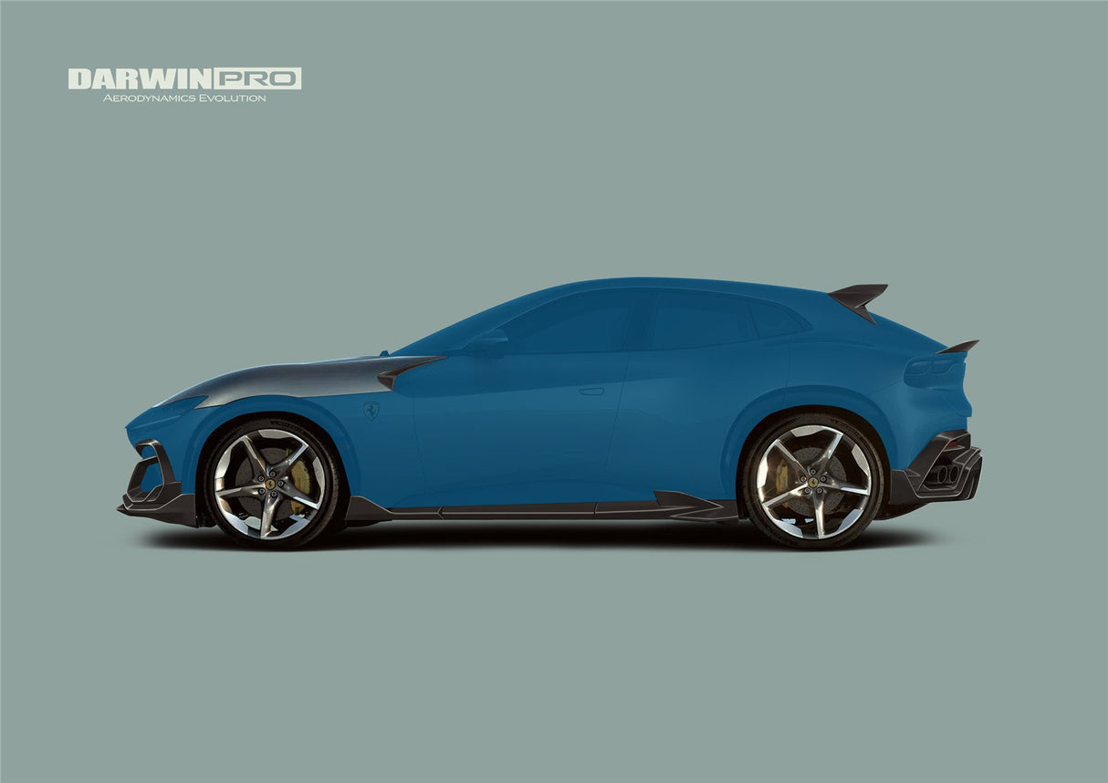 2023-UP Ferrari Purosangue F175  Carbon Fiber Side Skirts DarwinPRO iMP Design Ver.2