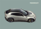 2023-UP Ferrari Purosangue F175 Carbon Fiber Roof Spoiler DarwinPRO iMP Design Ver.2