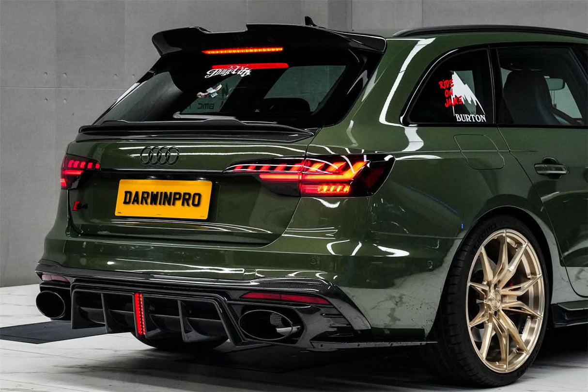 DarwinPRO 2020-2025 Audi S4 Avant B9.5 BKSS Style Carbon Fiber Rear Diffuser with exhasut tips