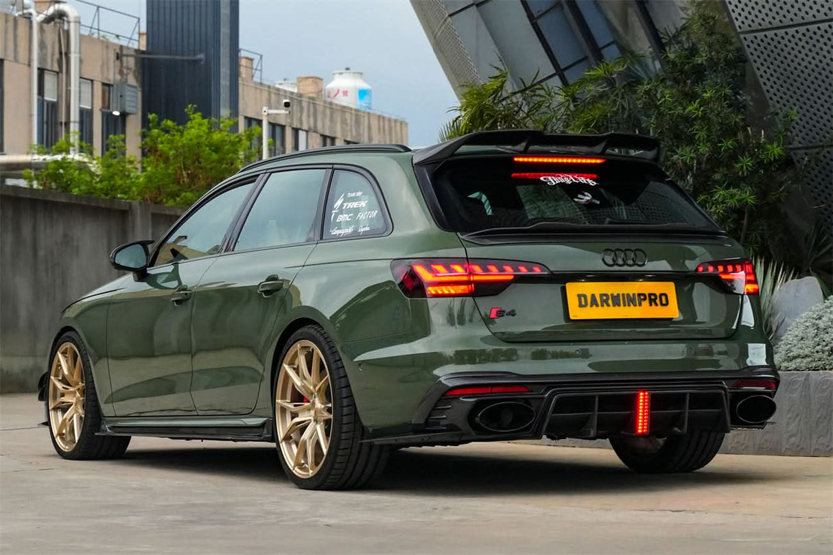 DarwinPRO 2020-2025 Audi S4 Avant B9.5 BKSS Style Carbon Fiber Rear Diffuser with exhasut tips